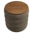 thumbnail image 4 of Mezzo Round Boucle Fabric Storage Ottoman in Pebble, 4 of 9