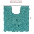 thumbnail image 4 of Home Weavers Bell Flower Bathroom Rug Toilet Rugs U Shaped Contour, Thick Toilet Rug, Non-Slip Contour Mat for Bathroom,100% Cotton Soft Absorbent Water, Machine Washable, 20"x20" Contour Turquoise, 4 of 9