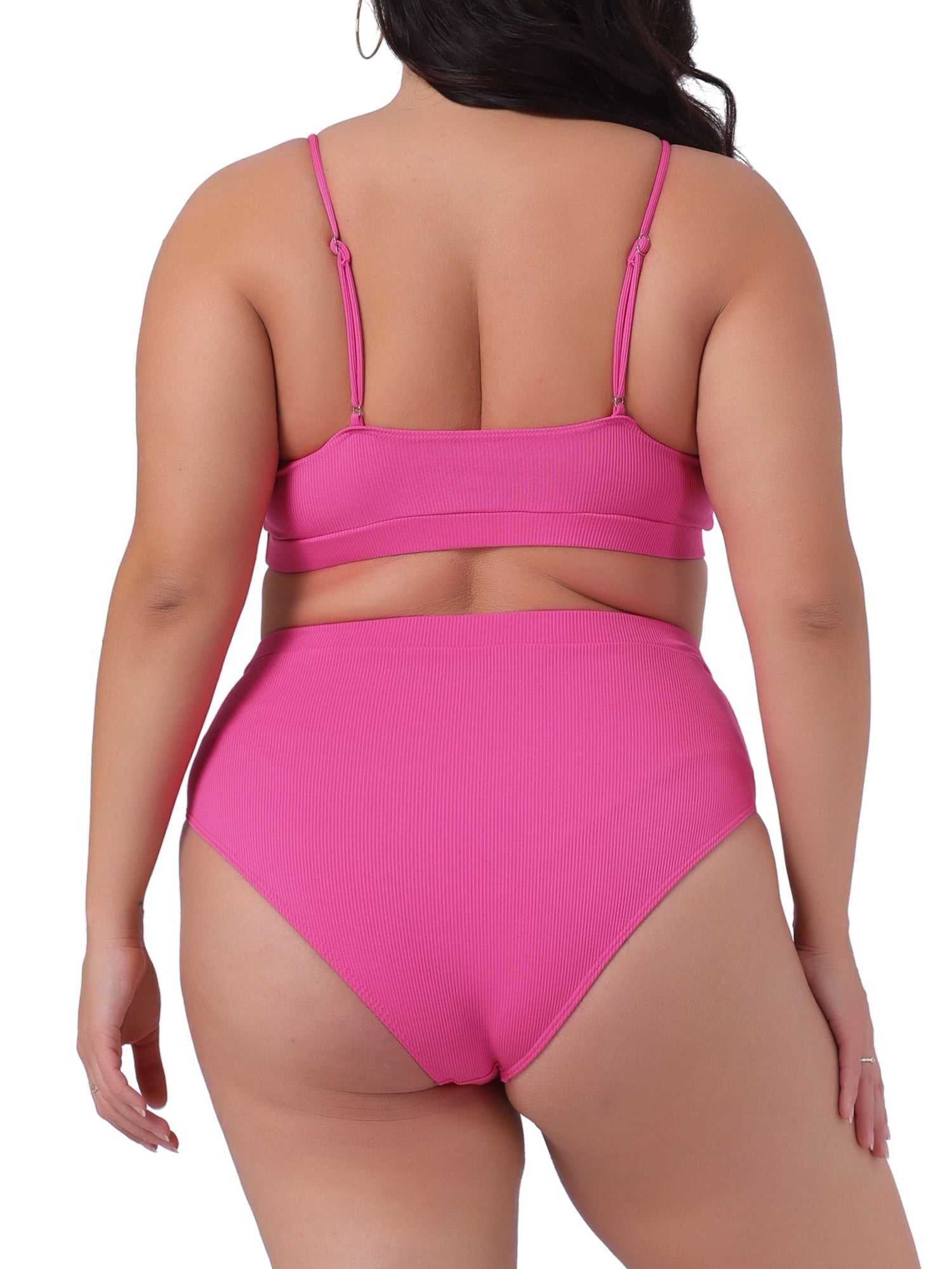 DARING DIVA Plus Size Two Piece Swimsuit for Women Scoop Neck 4X Hot Pink