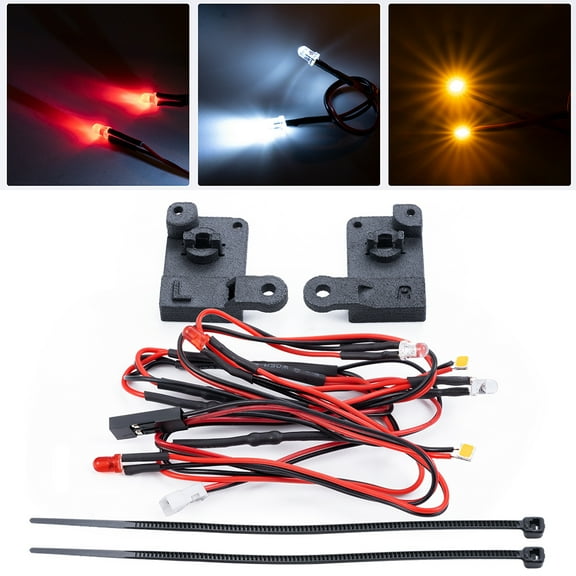 RCLIONS Front and Rear LED Lights Headlights Taillights Spotlight RC Car Decoration for 1/18 TRX4M High Trail K10 Upgrade Parts