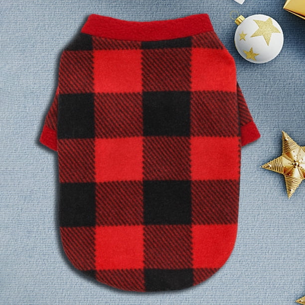Ropa de lana para perros, chaleco informal a cuadros para cachorros, chaqueta, productos para mascotas de Año Nuevo (XS) Ndcxsfigh Para estrenar