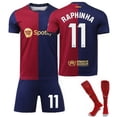 thumbnail image 1 of GZSL 2425 Barcelona Home Football Training Kit, Number # 11 Soccer Jersey, Colorful Short-Sleeve Adult Football Jersey with White Lettering and Small Logo Three-Piece Set/M, 1 of 9