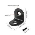 thumbnail image 3 of Uxcell L Shape 20mmx20mmx16mm Black Corner Brace Angle Bracket 20 Pack, 3 of 5