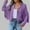 #01-Purple, variant on Ichuanyi Fringe Coat For Women Faux Suede Leather Cowboy Style Coat Long Sleeve Tassels Cardigan Coat