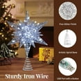 thumbnail image 4 of Lewondr Christmas Star Tree Topper with Timer Function,11 inch Multilayer Hexagonal Tree Toppers with 8 Light Modes for Home Holiday Xmas, USB Remote Controlled,Silver, 4 of 9