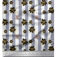 thumbnail image 1 of Soimoi Grey Rayon Fabric Stripe & Clematis Floral Print Fabric by the Yard 42 Inch Wide, 1 of 3
