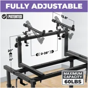 Liquid Stands 3 Tier Keyboard Stand w/ Wheels Music Studio Desk for 49-88 Key Pianos - Steel Rolling Home Recording Studio Workstation DJ Table
