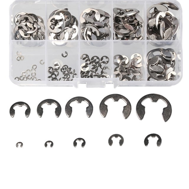 120X Steel E-Clip Retaining Circlip Assortment Kit 1.5mm To10mm Machine Shaft Groove Repair Tool TAPDRA Accessories Part