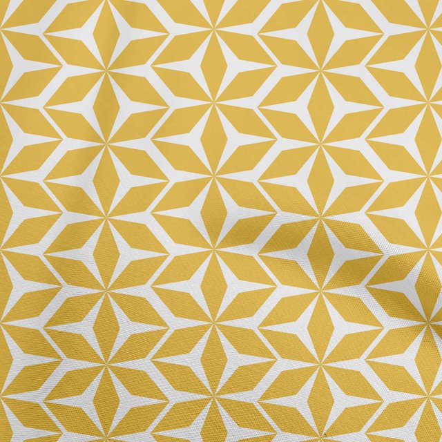 oneOone Cotton Flex Yellow Fabric Geometric Sewing Material Print Fabric By The Yard 40 Inch Wide