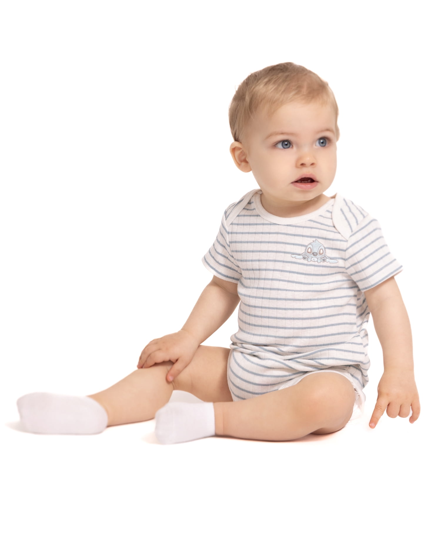 Disney Baby Wishes + Dreams Stitch Bodysuits with Short Sleeves, 3-Pack, Sizes Newborn-18M