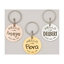 Personalized Round "I am" Dog Pet Tag - Engravable Pet Name Emergency Pet ID Dog Tag - Custom Pet Tags for Cat and Dogs - Small Medium Large Size - Stainless Steel Collar Pet Tags - Ships Next Day!