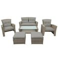 thumbnail image 2 of 4-Piece Outdoor Patio Furniture Set, All-Weather PE Rattan Sectional Sofa with Ottoman and Cushions, Gray Conversation Set for Garden, Porch, Poolside, 2 of 7