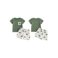 thumbnail image 2 of BemeyourBBs Toddler Baby Boys Summer Clothes Infant Baby Boys Summer Outfit Green Tractor  Short Sleeve T Shirt Tops and Truck Print Pockets Shorts Set, 2 of 9