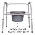 Carex 3in1 Steel Folding Commode, Raised Toilet Seat and Safety Frame
