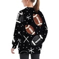 thumbnail image 4 of Chandail de Sport à Capuche Imprimé Football pour Enfants de 4 à 14 Ans, Manches Longues, Col Rond, 4 of 7