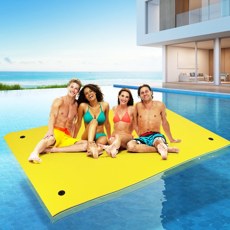 HALLOLURE Floating Water Pad Mat, 8.5*6FT XPE Foam Floating Pad with