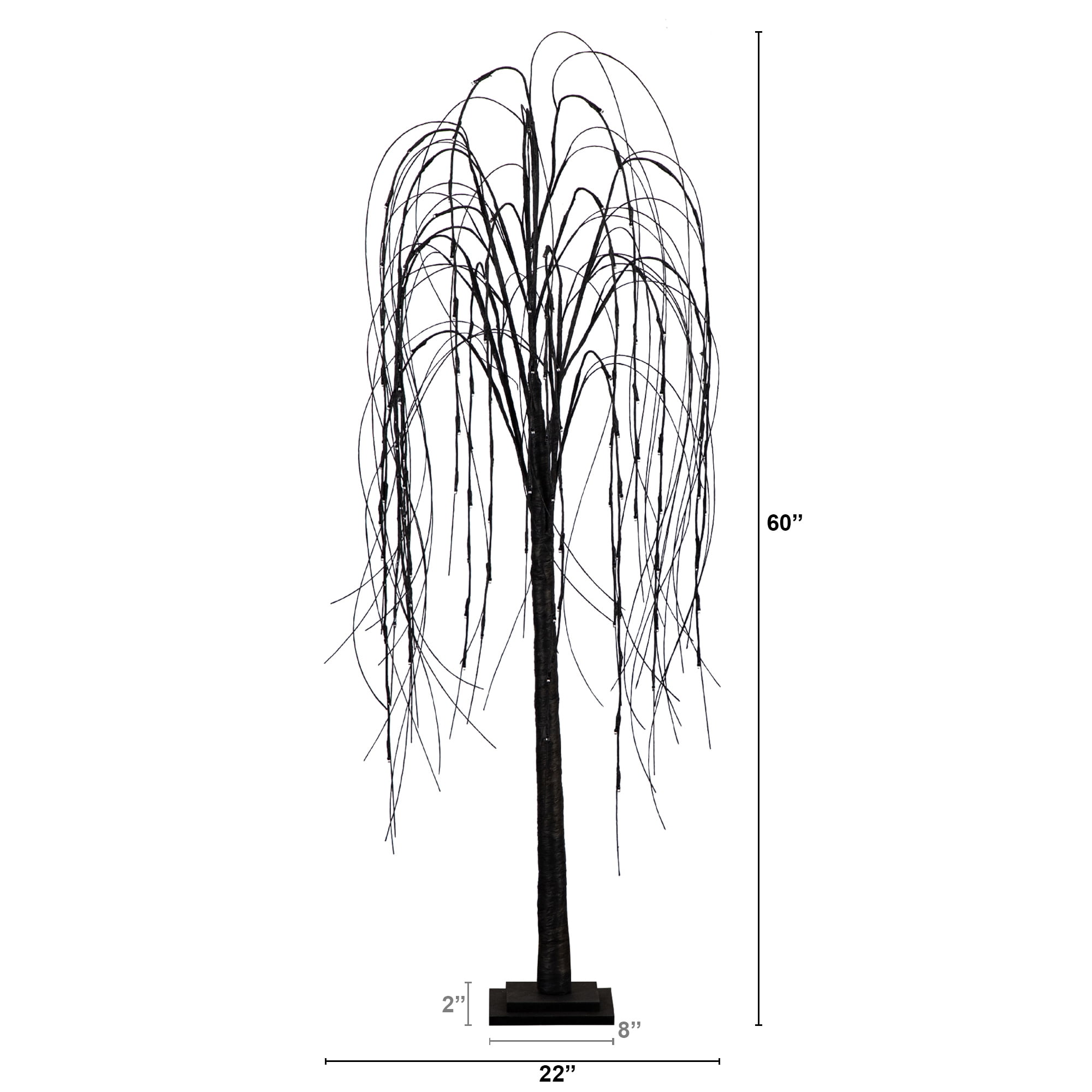 Nearly Natural 5ft. Pre-Lit Halloween Black Willow Artificial Fall Tree with 144 Orange and Purple LED Lights