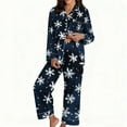 thumbnail image 5 of Fewfanhot Womens Pajamas Long Sleeve Button Down Sleepwear Holiday Matching Pjs Comfy Lounge, 5 of 5