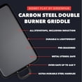 thumbnail image 3 of GreenPan Carbon Steel Double Burner Griddle Pan, 18" x 11", Pre-Seasoned, Black, 3 of 13