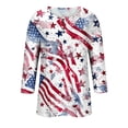 thumbnail image 4 of Odbmxy Plus Size Tshirts Women 3/4 Sleeve Patriotic Fourth of July Shirts for Women Summer Vacation Regular Blue Casual Stars Tops, 4 of 5