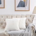 thumbnail image 3 of Home Soft Things Snow Faux Fur Pillow Covers, Set of 2, 20"x20", Ivory, 3 of 8