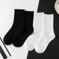 thumbnail image 2 of Calcetines altos en blanco y negro, calcetines de hombre de longitud media que combinan con todo, calcetines deportivos de otoño e invierno de color sólido, calcetines altos casuales de marca de moda, 2 of 6
