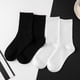 thumbnail image 2 of Calcetines altos en blanco y negro, calcetines de longitud media para hombre que combinan con todo, calcetines deportivos de otoño e invierno de color sólido, calcetines altos casuales de, 2 of 6