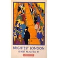 thumbnail image 2 of Horace Taylor 16x24 Black Ornate Framed Double Matted Museum Art Print Titled: Brightest London is Best Reached by Underground (1924), 2 of 5