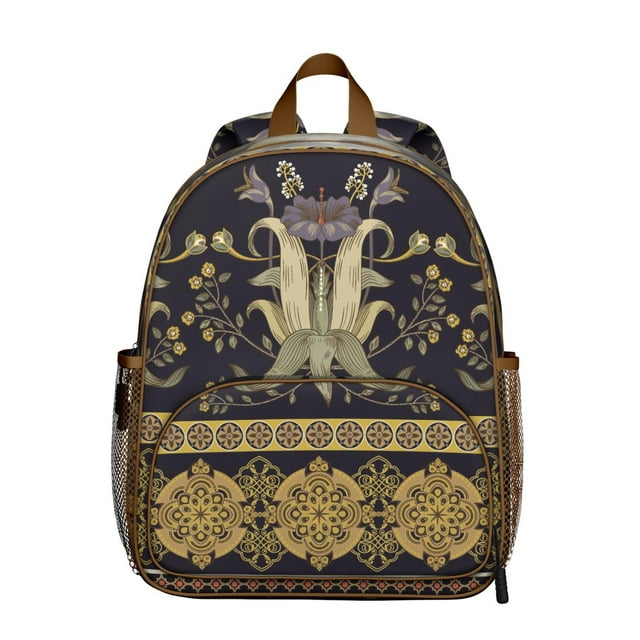 Chic Paisley Pattern Students Backpack - Retro Vintage Floral Boho Ethnic Mandala Inspired Paisley Decorative Print, Comfortable Adjustable Straps for School Use