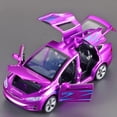 thumbnail image 3 of 1:32 simulación tesmodelx modelo de coche de aleación modelo de puerta abierta sonido y luz tire hacia atrás juguetes para niños, 3 of 5
