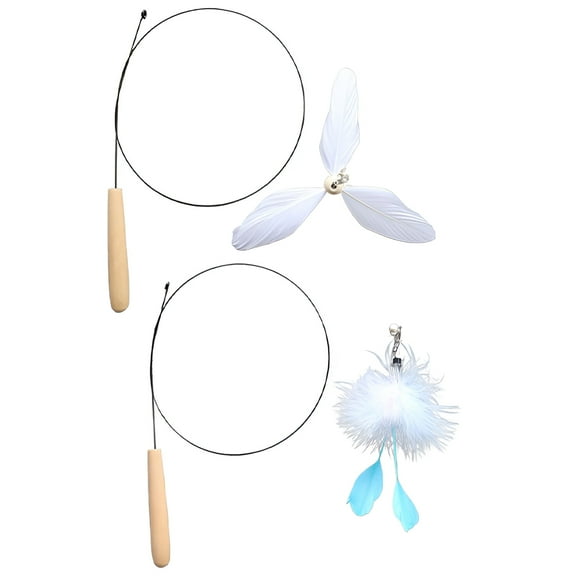 BESTSKY 2Pcs Kitten Toys,Steel Wire Flexibility Interactive Cat Toys,Provides Play Freedom Cat Wand Toy,Style1