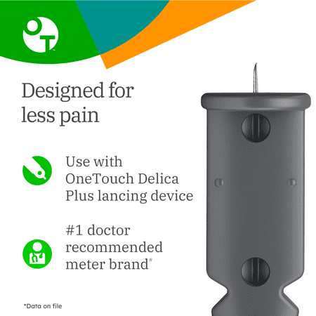 OneTouch Delica Plus Lancets for Diabetes Testing - Fine 30 Gauge Lancets for Blood Test - Diabetic Supplies for Blood Sugar Monitor - for Lancing Device, 180 Count