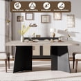 thumbnail image 5 of M optimized 63" Wooden Dining Table for 6-8 People, Kitchen Table with Extra Thickened Tabletop & Heavy Duty Base Legs, Modern Rectangular Dinner Table for Kitchen, Conference Room, Home, 5 of 7