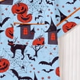 thumbnail image 5 of Tisuna Halloween Pajamas Set For Womens Graphic Print Short Sleeve Button Down Tops And Shorts Sleepwear Pjs Sets Trendy 2 Pieces Housewear S-XXL, 5 of 9