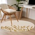 thumbnail image 5 of Round Area Rug 3ft, Watercolor Wheat Farm Grain on Flax Non-Shedding Washable Area Rug, Farmhouse Retro Cereal Plant Non Slip Low-Profile Circle Rugs for Living Room, Bedroom Dining Room, 5 of 9