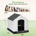 thumbnail image 3 of CL.HPAHKL Durable Plastic Dog House Outdoor Indoor, Waterproof Pet House for Small Medium Large Dogs, Insulated Puppy Shelter Doghouse with Elevated Floor and Air Vents(Grey, 41 inch), 3 of 8