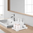 thumbnail image 5 of Luxspire Resin Vanity Tray, Bathroom Toilet Tank Storage Tray, 9.6 x 6 inch Kitchen Sink Trays Decorative Serving Tray, Vanity Countertop Organizer for Makeup Towel Perfume Holder, M, White Marble, 5 of 13