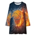 thumbnail image 2 of Basketball Sport Ball Loose Dress Evening Dress Summer Dresses for Women Luxury Dress Long Sleeved Dress, 2 of 4