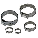 50 Pieces Stainless Steel Single Ear Hose Clamps size 9/16" or 14.8mm