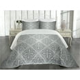 thumbnail image 2 of Ambesonne Grey Quilted Coverlet 3 Pcs, Monochrome Victorian, King Size, Grey Pale Grey, 2 of 4