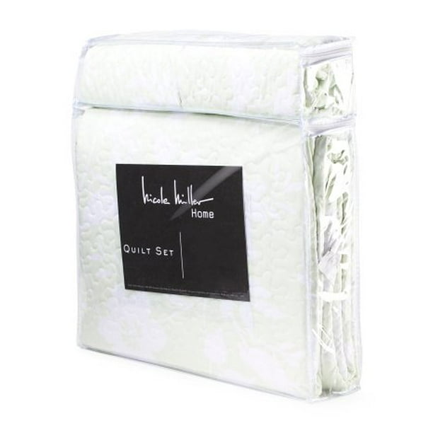 Nicole Miller Home 3 Piece Full Queen Garden Toile Quilt Set Green Com - Nicole Miller Artelier Bedding Home Goods Nicole Miller Home 3 Piece Full Queen Garden Toile Quilt Set Green Com - Nicole Miller Artelier Bedding Home Goods