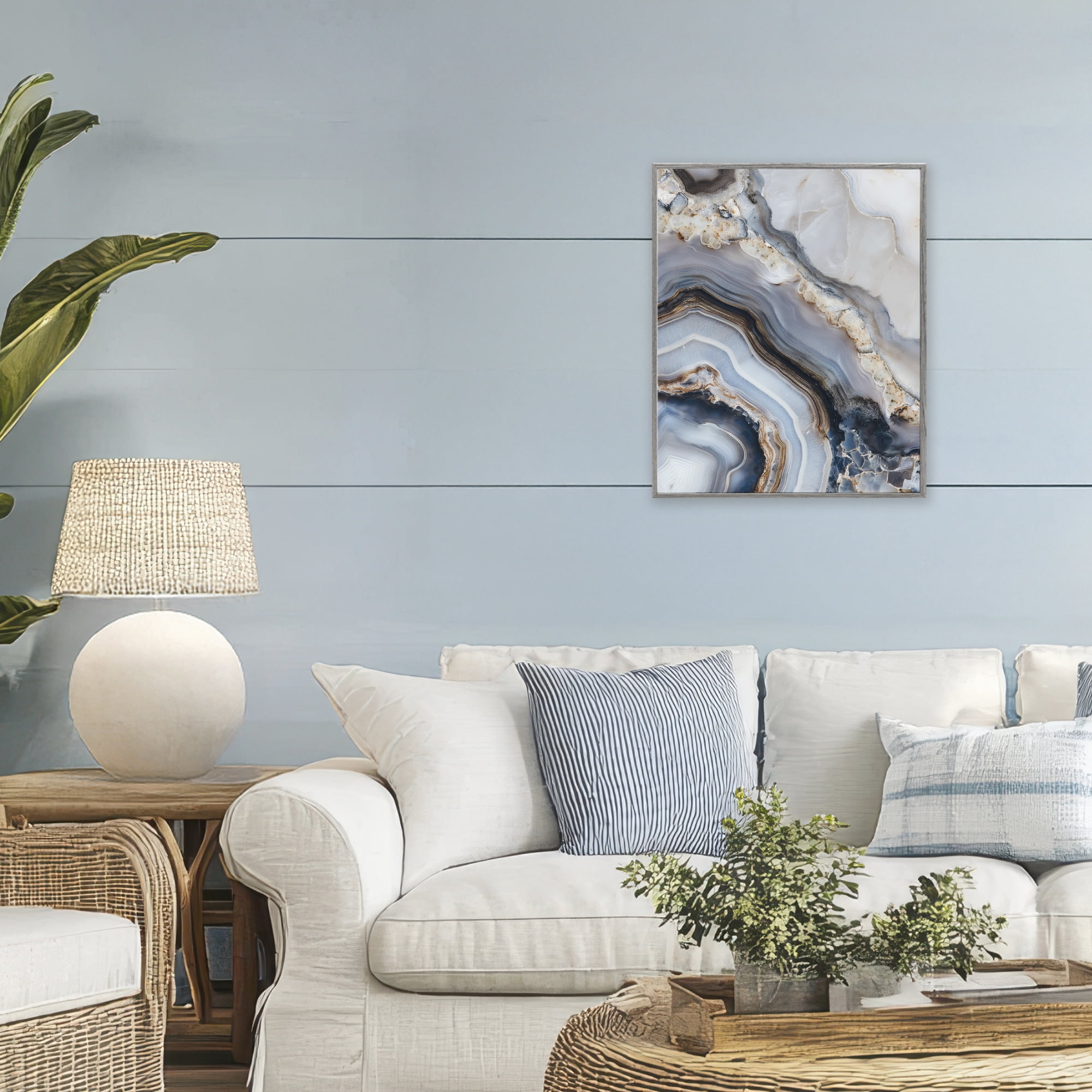 Stupell Industries Geode Gemstone Layers Gray Framed Giclee Art, design by Svetlana Aleynikova