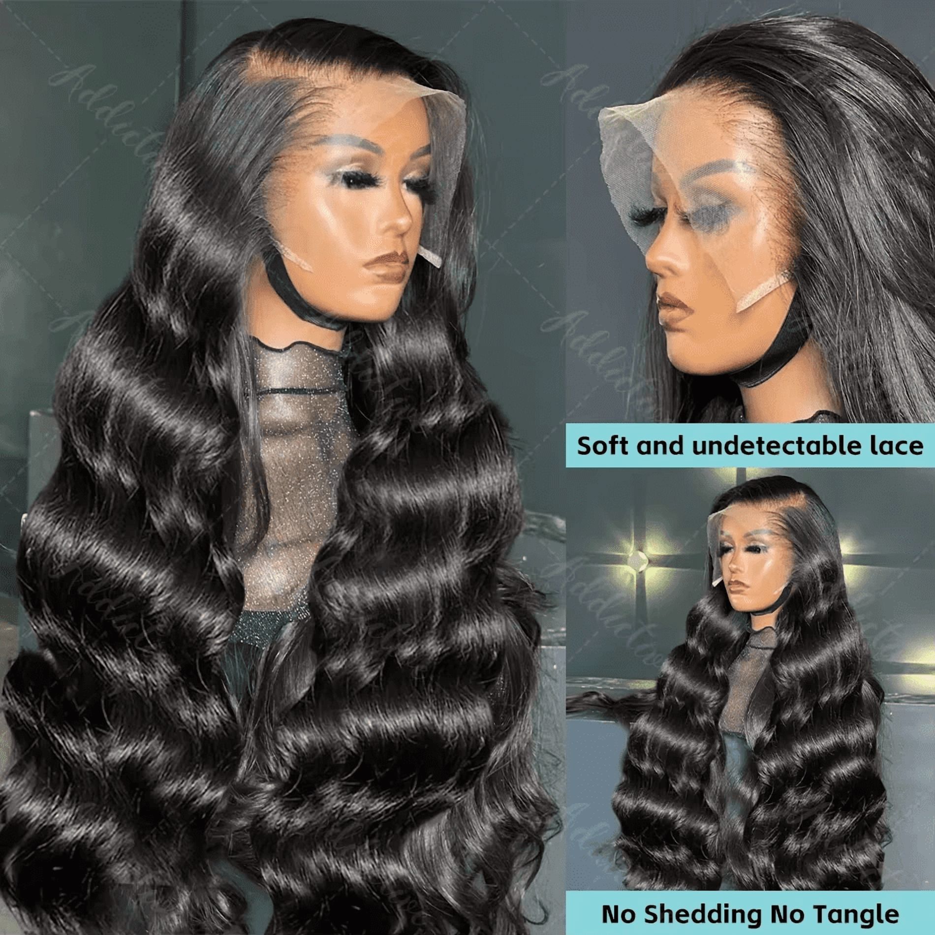 HD Body Wave Lace Frontal Wig13x6 Transparent Lace Front Human Hair Wigs For Women Pre Plucked Frontal Wig With Baby Hair Natural Hairline Glueless Brazilian Virgin Human Hair Lace Frontal Wig 36inch
