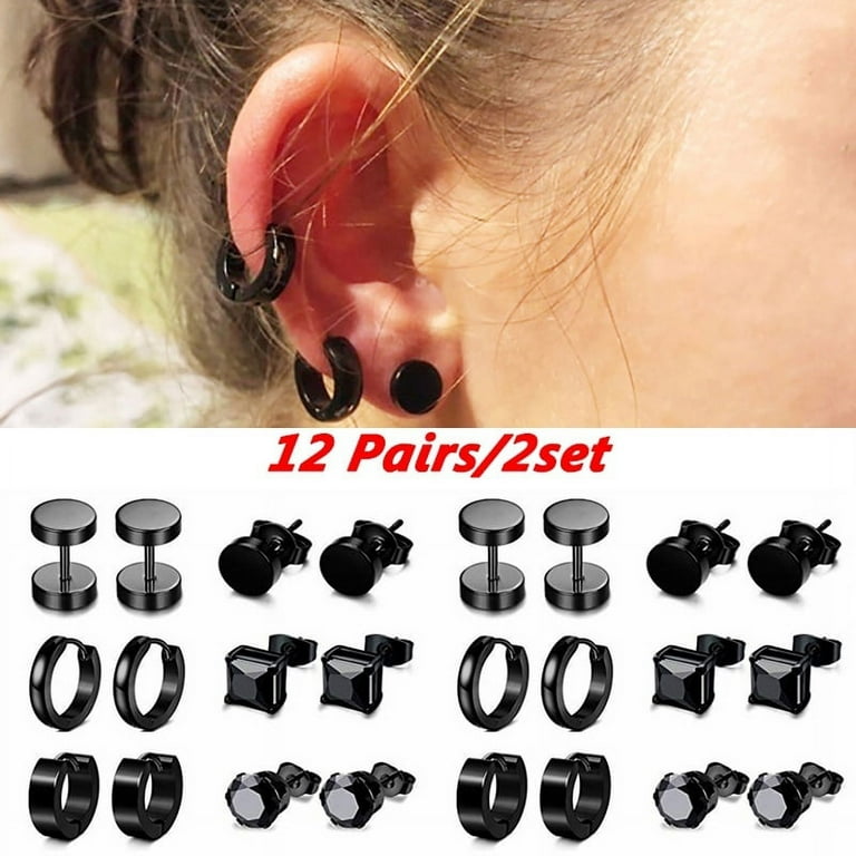 50pcs Earrings Clear Earrings for Sports Black Stud Earrings for Men Black Earrings Studs Ear Studs Needles Earrings Posts Pad Safety Pin Earrings DIY