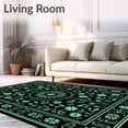 thumbnail image 2 of ODIKA 2'x3' Machine Washable Non-Slip Area Rug, Garden Timeless Elegant Blossom Decorative High Traffic Rug, Black, 521548, 2 of 7