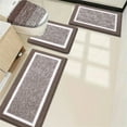 thumbnail image 5 of Ileading Bathroom Rugs Sets 4 Piece with Lid Cover Absorbent Microfiber Bathroom Shower Mat Set, Coffee, 5 of 11
