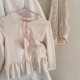 thumbnail image 1 of Camisetas de manga larga de primavera para niñas, Top coreano con dobladillo con volantes, capa Base, ropa de otoño para niños, blusa para niñas, 1 of 6