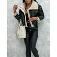 thumbnail image 5 of Lambswool Cropped Jacket Women Oversized Motorcycle Coats Fall Fashion Outfits Winter Clothes, 5 of 7
