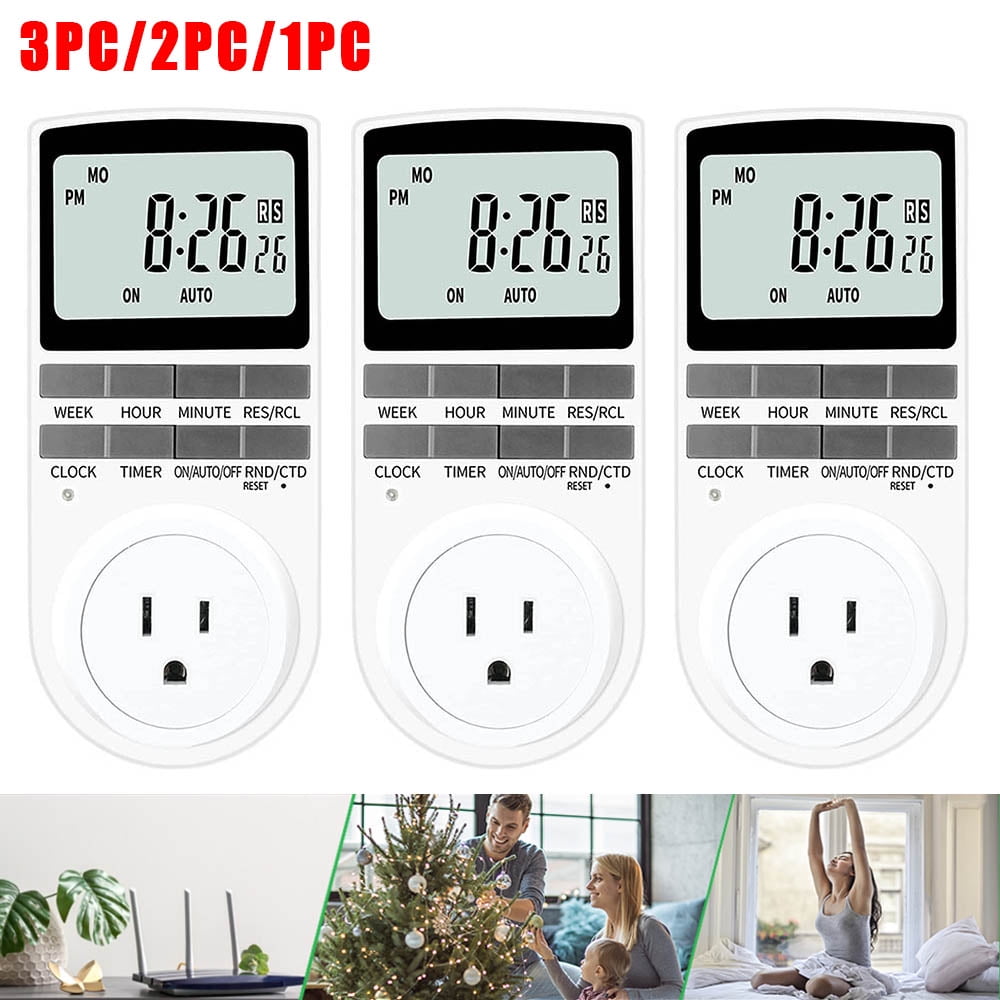 Indoor Digital Electrical Outlet Timer Plug with Countdown Weekly