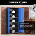 thumbnail image 4 of SOLAURA Metal Storage Cabinet, 71" Garage Storage Cabinet with Lock, Black Blue Metal Cabinet with 2 Doors and 4 Adjustable Shelves for Home Office, File, Easy Assemble, 4 of 8